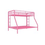 DHP Dusty Twin Over Full Metal Bunk Bed, Pink