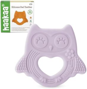 haakaa Silicone Owl Teether,Food-Grade Smiling Teething Toy for Infants, Soft Chew Toys for Babies, BPA Free, Toy for 3 Months+,Lavender