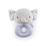 Ingenuity Premium Soft Plush Ring Rattle - Van The Elephant, Ages Newborn and up