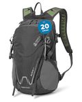 Terra Peak hiking Rucksack 20lt Active 20 travel backpack for women & men, grey, Bag, waterproof, small and lightweight with laptop compartment, best for travelling, camping, and cycling