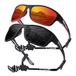 OKH 2 Pieces Polarized Cycling Glasses TR90 Frame For Men Women UV400 Protection Sports Sunglasses For Mountain Bike Fishing, Running, Climbing