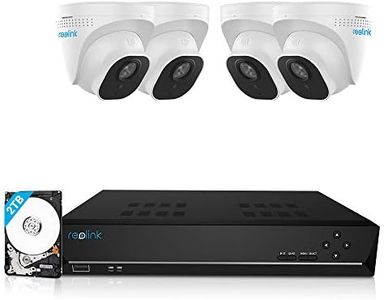 REOLINK Smart 5MP 8CH Home Security Camera System, 4pcs Wired 5MP PoE IP Cameras Outdoor with Person Vehicle Detection, 4K 8CH NVR with 2TB HDD for 24-7 Recording, RLK8-520D4-5MP