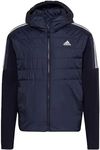 adidas Men's Essentials Insulated Hooded Hybrid Jacket, Legend Ink, L