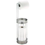 iDesign Bruschia Free Standing Toilet Paper Holder for Bathroom - Chrome/Brushed Stainless Steel