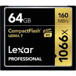 Lexar Professional 1066x 64GB VPG-65 CompactFlash card (Up to 160MB/s Read) LCF64GCRBNA1066