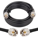 XRDS-RF PL-259 UHF CB Coax Cable 25ft, 50 ohm RG58 PL-259 UHF Male to SO-239 Male Connector Low Loss Coaxial Cable for HAM & CB Radio, Antenna Analyzer, Dummy Load, AIS Antenna, SWR Meter