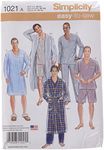 Simplicity Easy to Sew Classic Men's Robe and Pajama Sewing Patterns, Sizes XS-XL