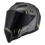 Woljay Dual Sport Off Road Motorcycle helmet Dirt Bike ATV D.O.T certified (M, Black+Silver)