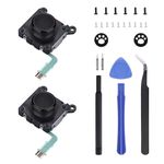 IKPEK 2-Pack Joysticks Replacement for PS Vita 2000 2001, Analog 3D Thumb Stick with Thumbstick Grips & Screws for PSV 2000