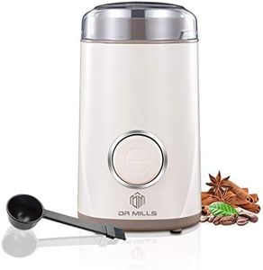 DR MILLS DM-7441W Electric Dried Spice and Coffee Grinder,One Touch Operation, Blade and Cup Made with SUS304 Stainless Steel（White