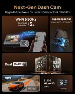 70mai 4K Dash Cam T800 – 3-Channel Car Camera