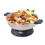 Little Raccoon Electric Hot Pot HS-160AU-30cm Shabu Shabu Hot Pot, 304 Stainless Steel, 1500W, 4 Liters