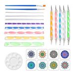 Chironal 24Pcs Painting Rocks Coloring Drawing DIY Tools Creative Mandala Dotting Tools Set