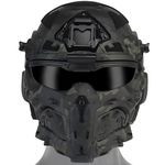 W-Ronin Assault Fast Tactical Helmet And Tactical Mask, Multi-Lens Goggles, Built-In Headset And Defogging Fan, Airsoft Hunting,BCP