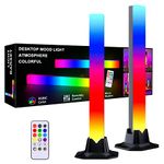 MIWATT DS 32CM LED Light Bar RGBIC Lamp, Rainbow Smart Lighting Tower Starter Kit with Remote for PC, TV, Gaming Room and Copmuter Case (2Pack, Z Series)