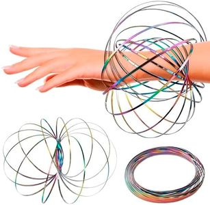 Flow Ring Spinner Ring Arm - Stainless Steel Spring Metal Sensory Rings Flow Magic Flow Bracelet Spinner Rainbow Rings - Rainbow Bracelet Metal Geometric Spinning Bracelet