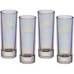 BarCraft BCSGLUST4PC Rainbow-Pearl Iridescent Tall Shot Glasses, 60 ml (Set of 4), 3.9 x 3.9 x 10.4 cm