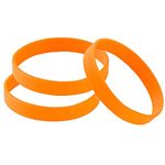 THXIY 100PCS Blank Silicone Wristbands Elastic Universal Bracelets Rubber Wholesale Bracelet bands bulk… (Orange)