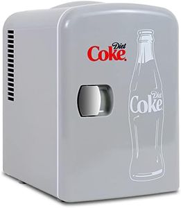 Diet Coke Mini Fridge For Bedrooms 4L Small Fridge 6 Can Table Top Fridge Quiet Mini Fridges For Skincare Food Drinks Kids Home Car & Travel 12v Portable Cooler Warmer Refrigerator by Coca-Cola,Grey