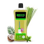 Beco Natural Disinfectant Floor Cleaner -1 Litre| Lemongrass & Basil Freshness|Non Toxic Germ Kill Formula | Kids Safe & Pet Friendly