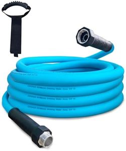 Cupohus RV Drinking Water Hose 15FT with Storage Strap, No Kinking 5/8''ID Premium Fresh Water Hose for RV, Marine, Camper, Truck, Car, Garden