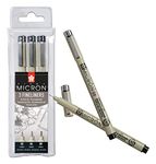 Sakura Poxsdk3 Fineliner Pigma Micron Case Of 3, Black