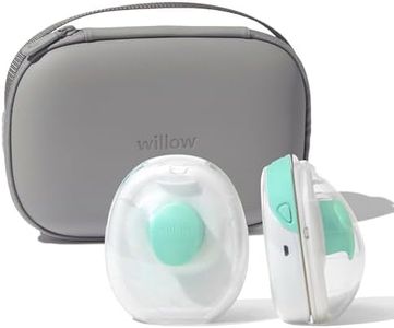Willow Go - Wearable Breastfeeding Pump w/Case Grey - Hands Free Breast Pump - Electric, Cordless - 9 Levels of Hospital Grade Suction Strength, & App Compatible