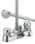 Bristan VAC LBSM C MT Club Luxury Bath Shower Mixer with Metal Heads - Chrome Plated