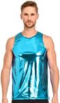 Gary Majdell Sport Men’s Liquid Metallic Muscle/Tank Top Shirt (Liquid Turquoise, Small)