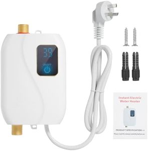 HIKOAN Instant Water Heater 3500W Mini Electric Tankless Hot Water Heater Bathroom Kitchen Washing with LCD Display for Shower Bathroom Kitchen Washing AU Plug