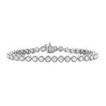 4 cttw Certified Classic Tennis Diamond Bracelet 14K White Gold SI1-SI2 Clarity L-M Color