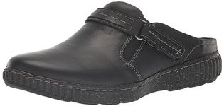 Clarks Collection Women's Caroline May Clog, Black Leather, 8.5 Medium US