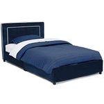 Delta Children Upholstered Twin Bed, Blue