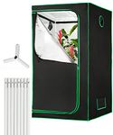 Indoor Grow Tent (36"x36"x72"), Hydroponic Plant Growing Tent with Observation Window and Waterproof Floor Tray, Mylar Hydroponic Grow Tent (Oxford Cloth and Reflective Film), 3'x3'x6'