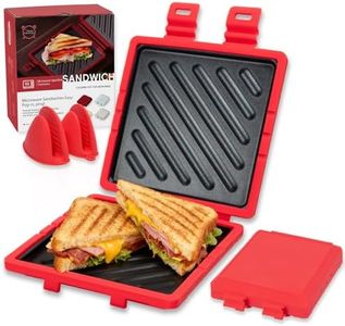 Microwave Sandwich Maker, Microwave Toaster with Adjustable Silicone Strap, Removable Non-Stick Microwave Grilled Cheese Maker, Microwave Grill Crispy, Melted in Minutes for Travel, Office, Dorm, Home