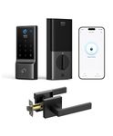 eufy Security Smart Lock Front Door Lever Set, Fingerprint Keypad Door Lock with Handle, Built-in Wi-Fi, App Control, Keyless Entry Deadbolt, 8 Months Battery, IP53 Waterproof, BHMA Certified