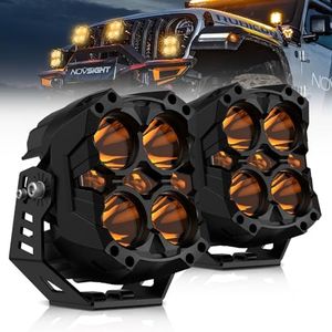 NOVSIGHT LED Pods Lights Driving Lights - 6 Inch LED Light Pods Waterproof Off Road Lights with Multi Lighting Function (Black) 5-Year Guarantee