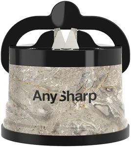 AnySharp – EDITIONS – Hands Free Knife Sharpener - Easy to Use Sharpening Tool with PowerGrip Suction Base and 20-Degree Pre-set Angle - For All Knives: Chef’s, Serrated, and Hardened Steel - Stone