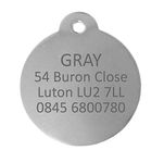 BWM Stainless Steel Personalized Pet ID Tags Dog Tags | Dog Tag for Pets Laser Engraved & Personalised | ID Tags for Dogs & Cats | Durable, Strong & Deeply Engraved - Large, Round