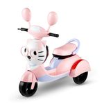 Lifelong Cuppy Electric Ride on Kitty Scooter Bike for 3+ Years Baby Girls |Electric Vehicle | 6V Rechargeable Ride-On with Music, Lights & AUX | Forward/Reverse Pedal, 50kg Capacity for Kids