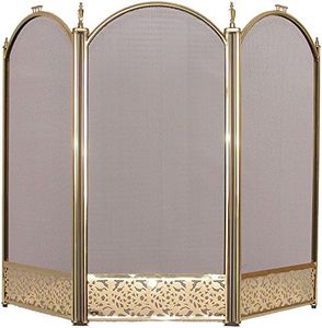 Inglenook Fireside 3 Panel FIRE SCREEN/FIREPLACE SPARK GUARD Brass 25" (Fire08)