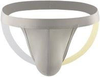 Mens Jockstraps Athletic Supporters Cotton Thongs Sport Underwear Sexy Bikini (US, Alpha, XX-Large, Regular, Regular, Grey)
