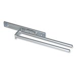 Emuca - Pull-out towel rail with 2 arms, kitchen or bathroom towel rack from matt anodised aluminium, 310mm (12,2 inch) long