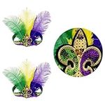 Feather Headdress,Mardi Gras Headband,Carnival Party Headwear,Costume Decoration,for Kids and Women,2pcs (Multicolor)