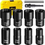 Topec 10PCS Wheel Lock Removal Kit, 1/2" Drive Bolt & Lug Nut Extractor Set, 14-27mm Lug Nut Removal Tool, Stripped Lug Nut Remover Socket for Damaged, Rusted, Rounded Bolts and Lug Nuts