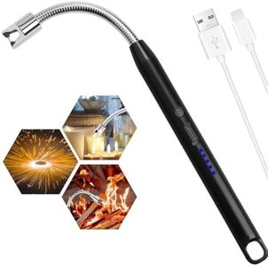 Gas Lighter Electric Lighter for Candles Rechargeable Electric Gas Lighter Home Use Candle Lighter Plasma Flameless Windproof USB Lighter 360° Flexible Neck Arc Lighter A1(Multicolor)