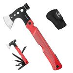 SULKADA Camping Hatchet Multitool Axe Survival Gear Gifts for Men Dad Him 14-in-1 Axe Hammer Perfect for Camping Survival Hiking Fishing