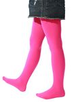 EVERSWE Girls Tights, Semi Opaque Footed Tights, Microfiber Dance Tights 40Den (8-10 Years, Fuchsia)