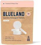 BLUELAND Laundry Detergent Tablets 36 Count, Plastic-Free Alternative to Pods, Sheets, or Liquid - Natural, Sustainable, Eco-Friendly Laundry Detergent in Compostable Pouch