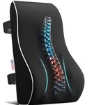 Grin Health Memory Foam SitRight Ortho Lumbar Support for Chair &Car Seat Back Support Backrest Lumbar Back Pillow for Back Pain Extra Firm Back Cushion for Sitting Posture (High Density,Black,Large)